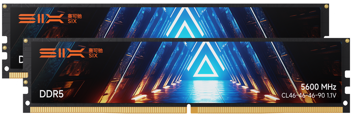 SIX DDR5 RAM 5600MHz UDIMM Desktop Memory - 1.1V Low Voltage, On-Die ECC, 288-Pin Memory Module