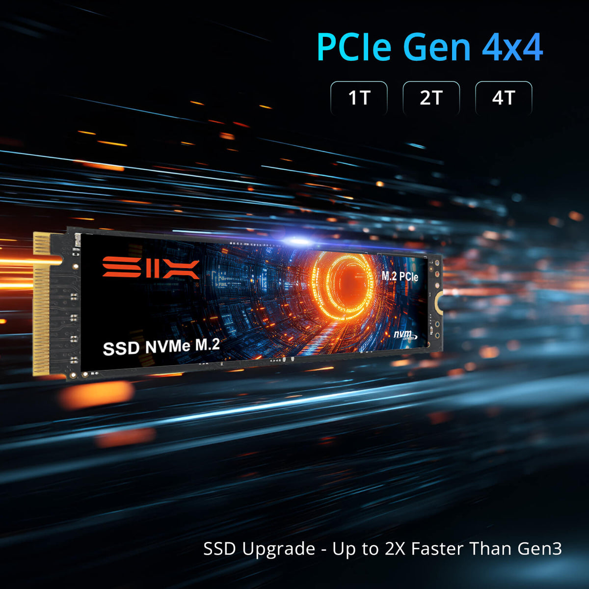 六个NVME M.2固态硬盘PCIe 4.0 - m.2 2280固态硬盘，读取速度高达7350MB/s，带散热片，适用于游戏PS5内存存储扩展